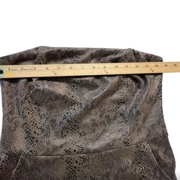 She + Sky soft faux leather snakeskin print strapless romper size medium - Picture 9 of 9